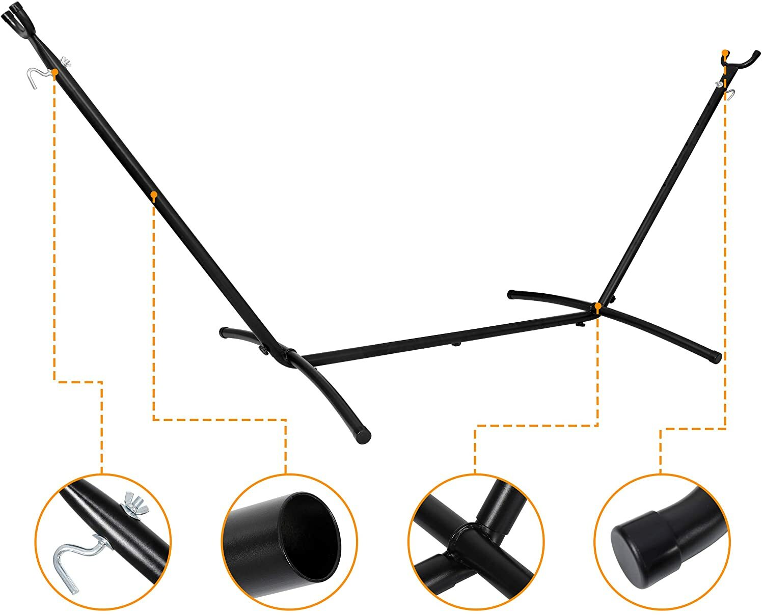 Heavy Duty 9FT Hammock Stand 2 Person 620LB Capacity Steel Frame w/Carrying Case