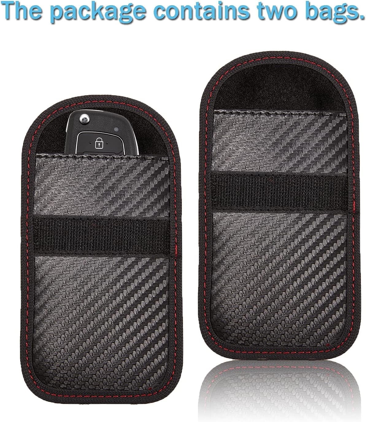 2PCS Key Fob Faraday Bag Car RFID Signal Blocker Anti-Theft Protector Pouch