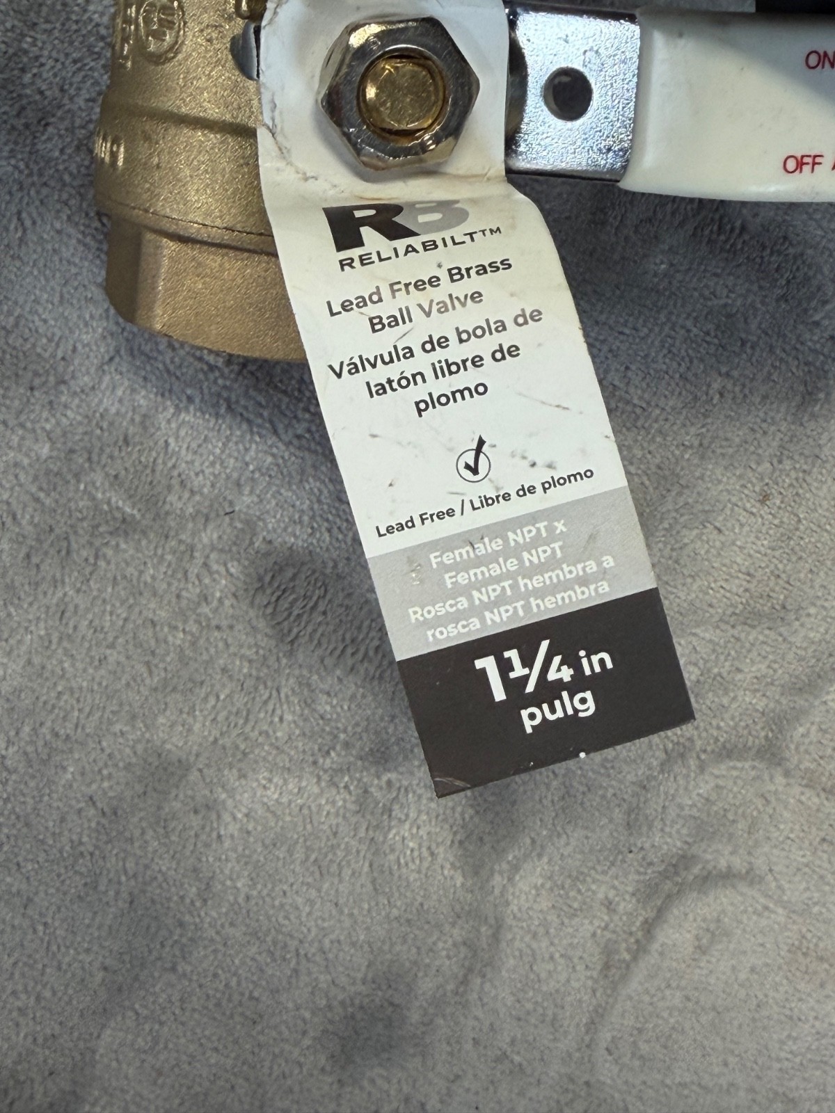 RB Reliabilt Brass Plumbing Ball Valve 1-1/4" Lead Free #0369200