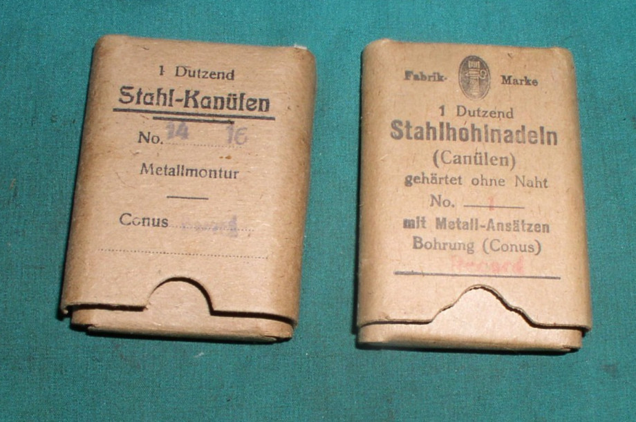 WWII German 2-partial packets of GERMAN-MADE SHOT NEEDLES medical TJ6631