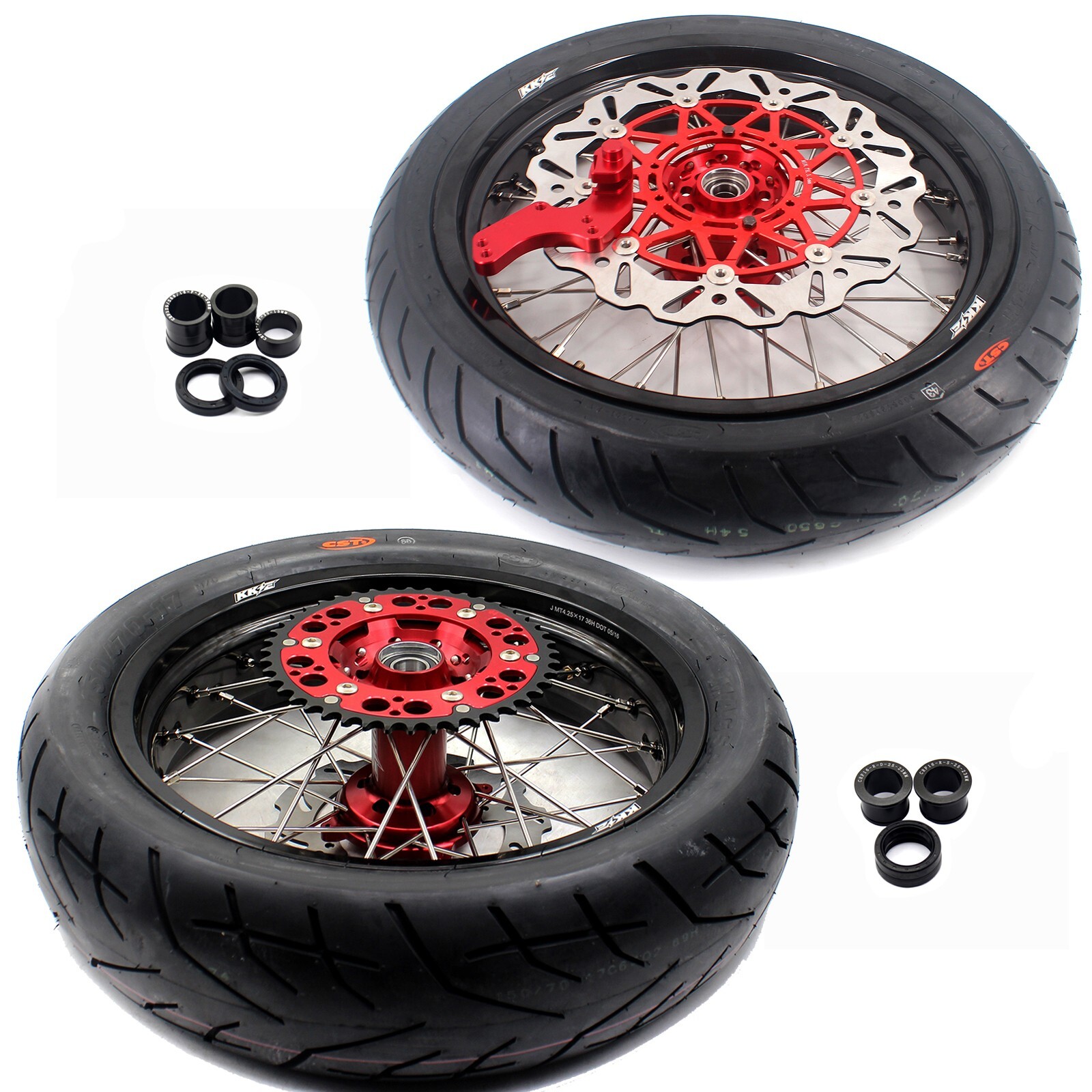 KKE 3.5/4.25 Supermoto Wheels For Honda CRF450L/CRF450RL 2019-2024 CST Tyres Kit