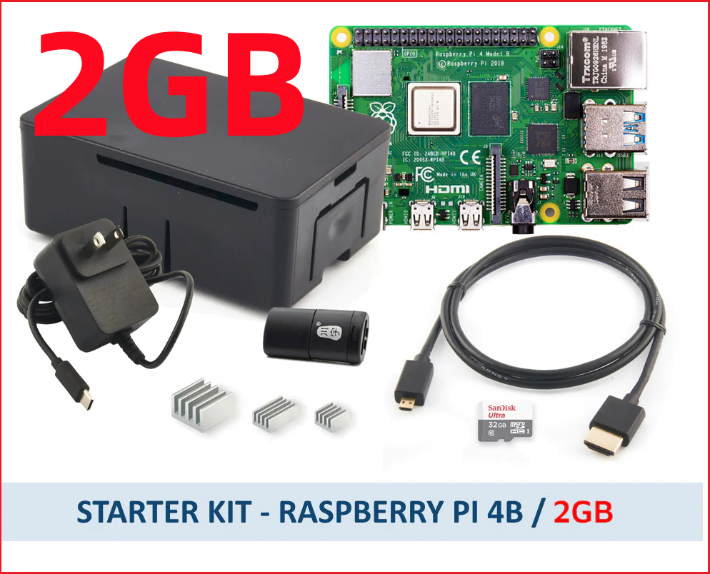 Raspberry Pi 4B 2GB Budget Kit