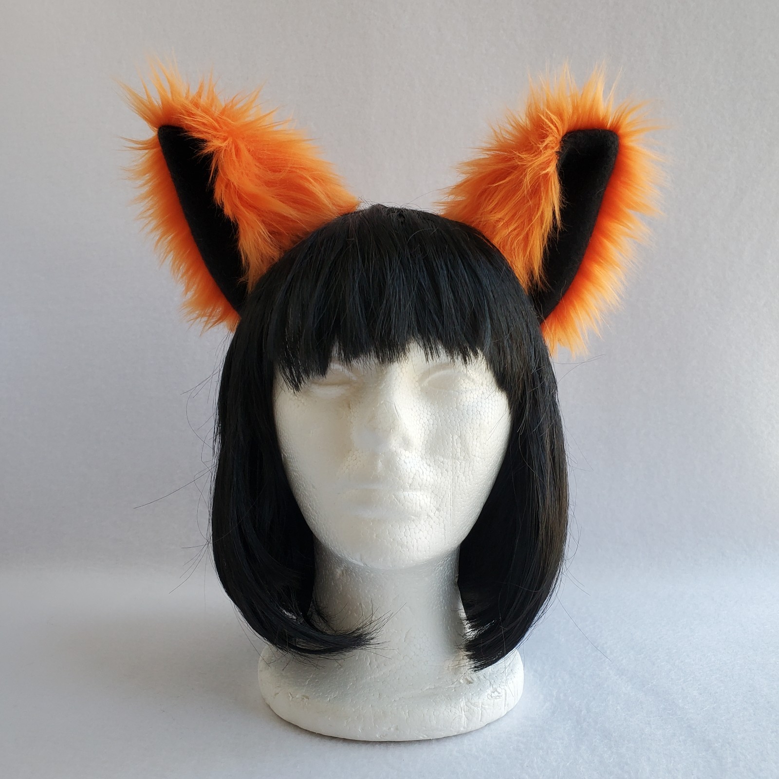 Orange WOLF EARS furry HEADBAND dog anime cat cosplay fox Halloween costume