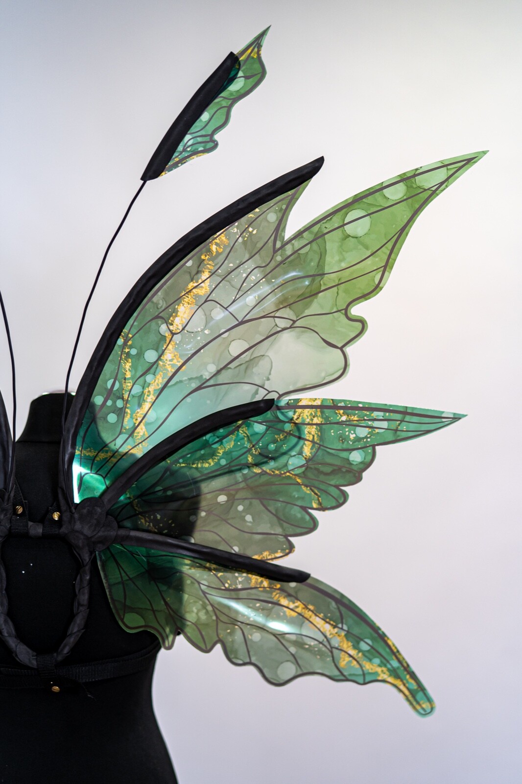 Green Fairy Wings Costume For Adult Butterfly Elf Cosplay Iridescent Halloween