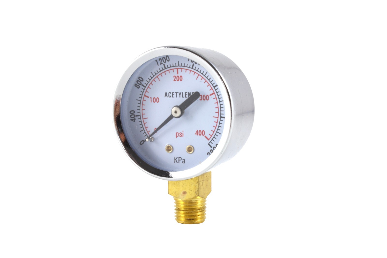 Low and High Pressure Gauges for Acetylene Regulator - 2 inches 1/4"NPT (PAIR)