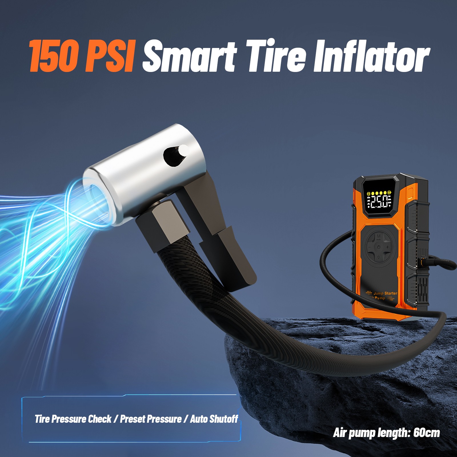 8000A Featou Car Jump Starter with Air compressor ortable 12V BatteryBooster Box