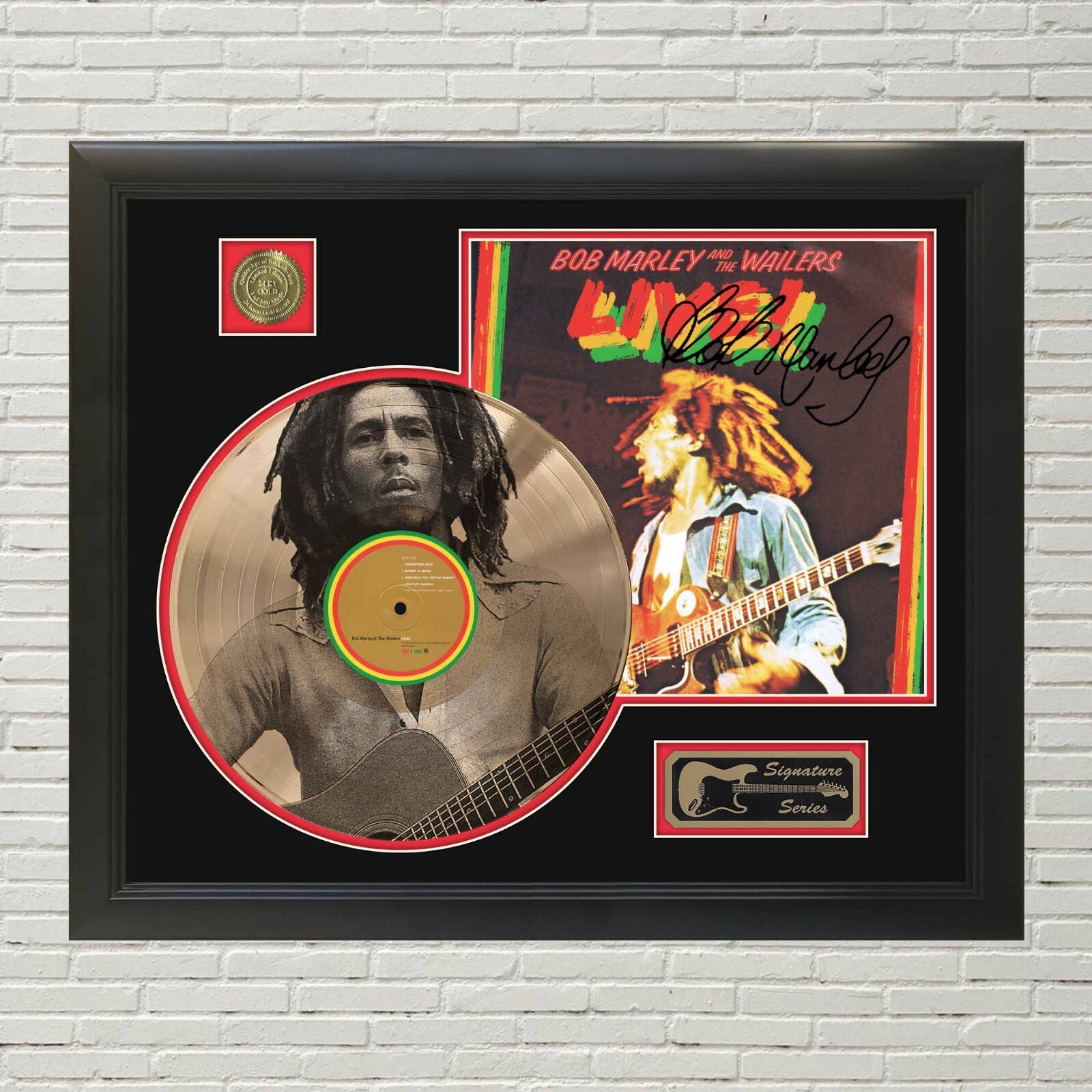 Bob Marley LIVE Custom Etched Reproduction Signed LP Display
