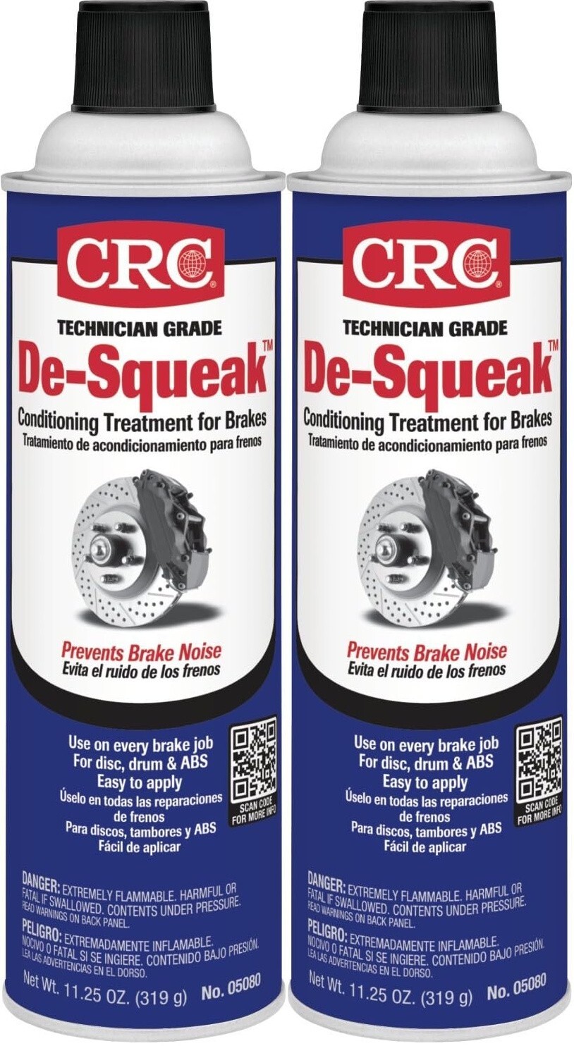 CRC De-Squeak Brake Conditioning Treatment 11.25 oz, 05080, LOT OF 2 CANS