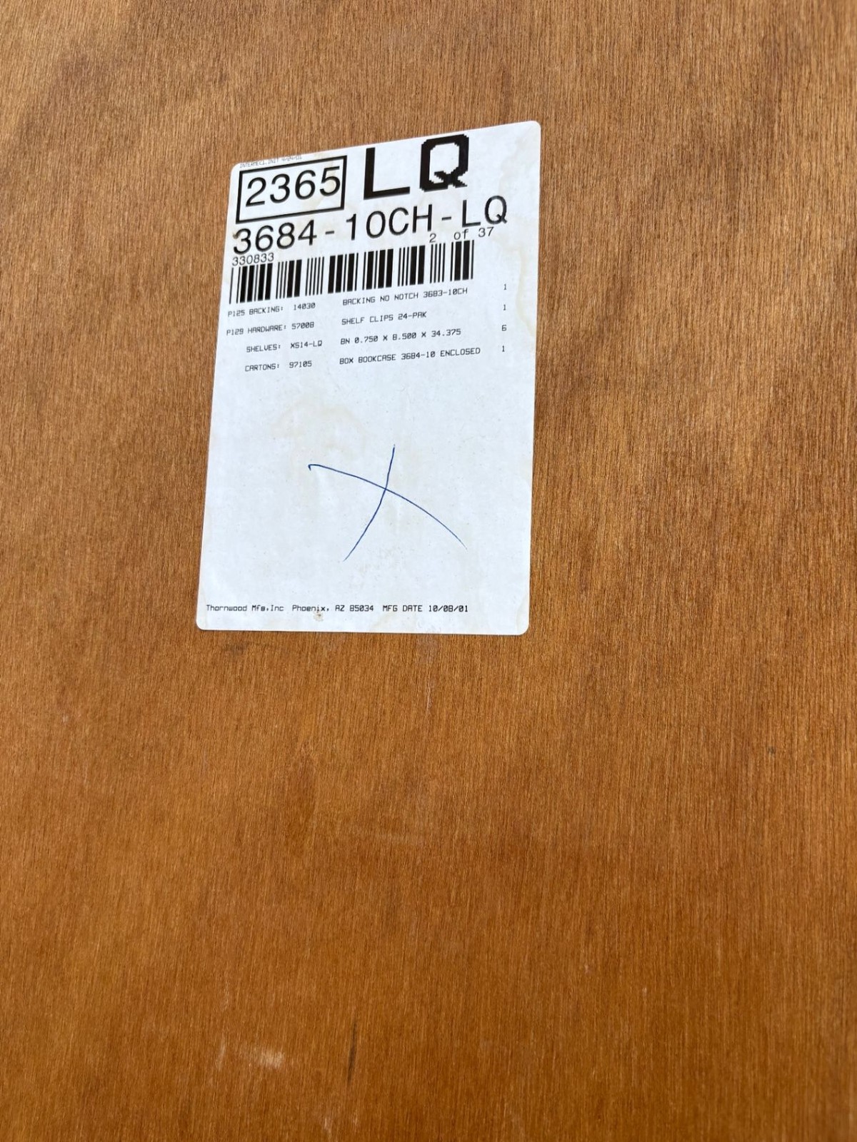 67556 Tall Oak Bookcase with Adjustable Shelves, Classic Design