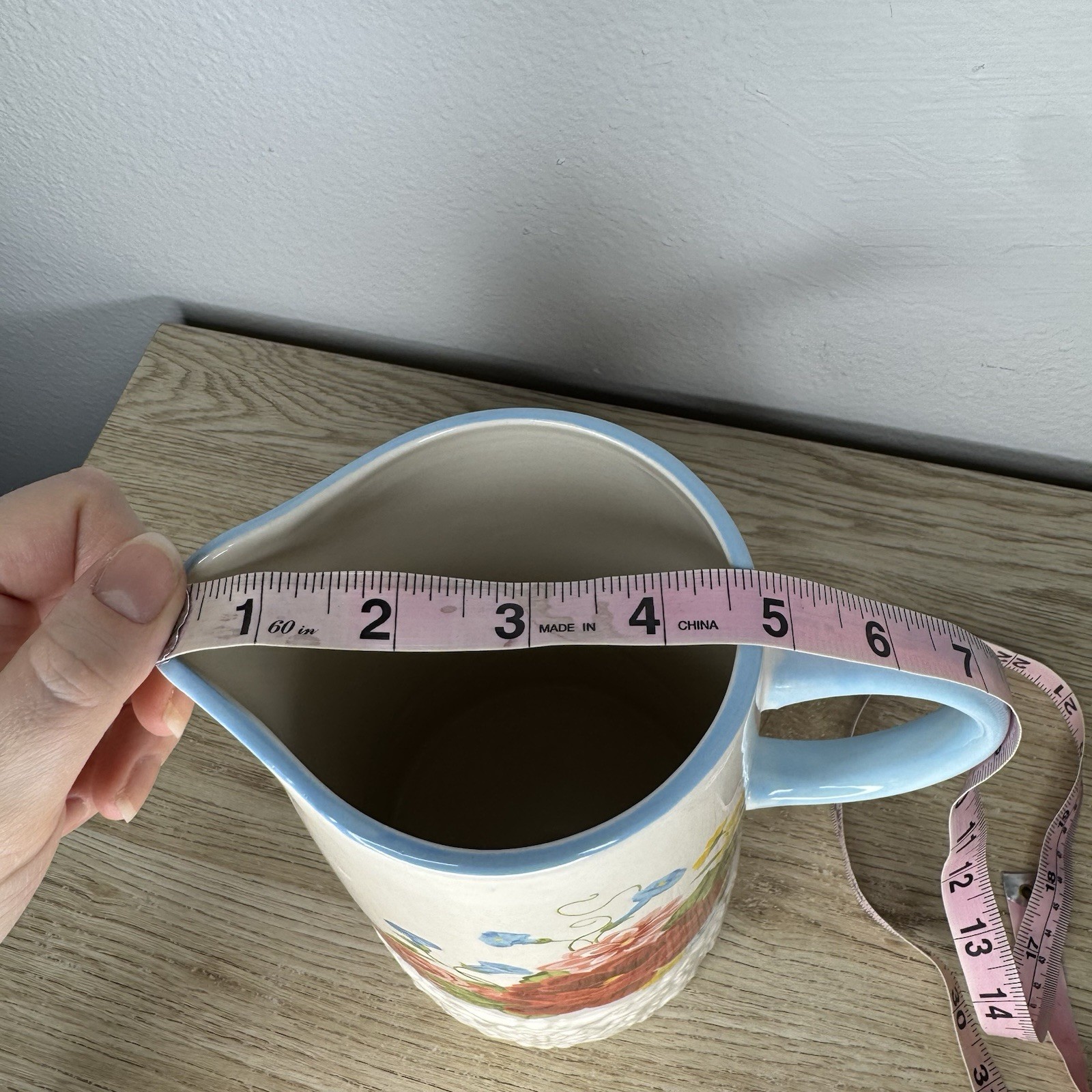 Pioneer Woman Sweet Rose Pitcher 2.1 Quart 9 Inches Talk Floral NEW Western