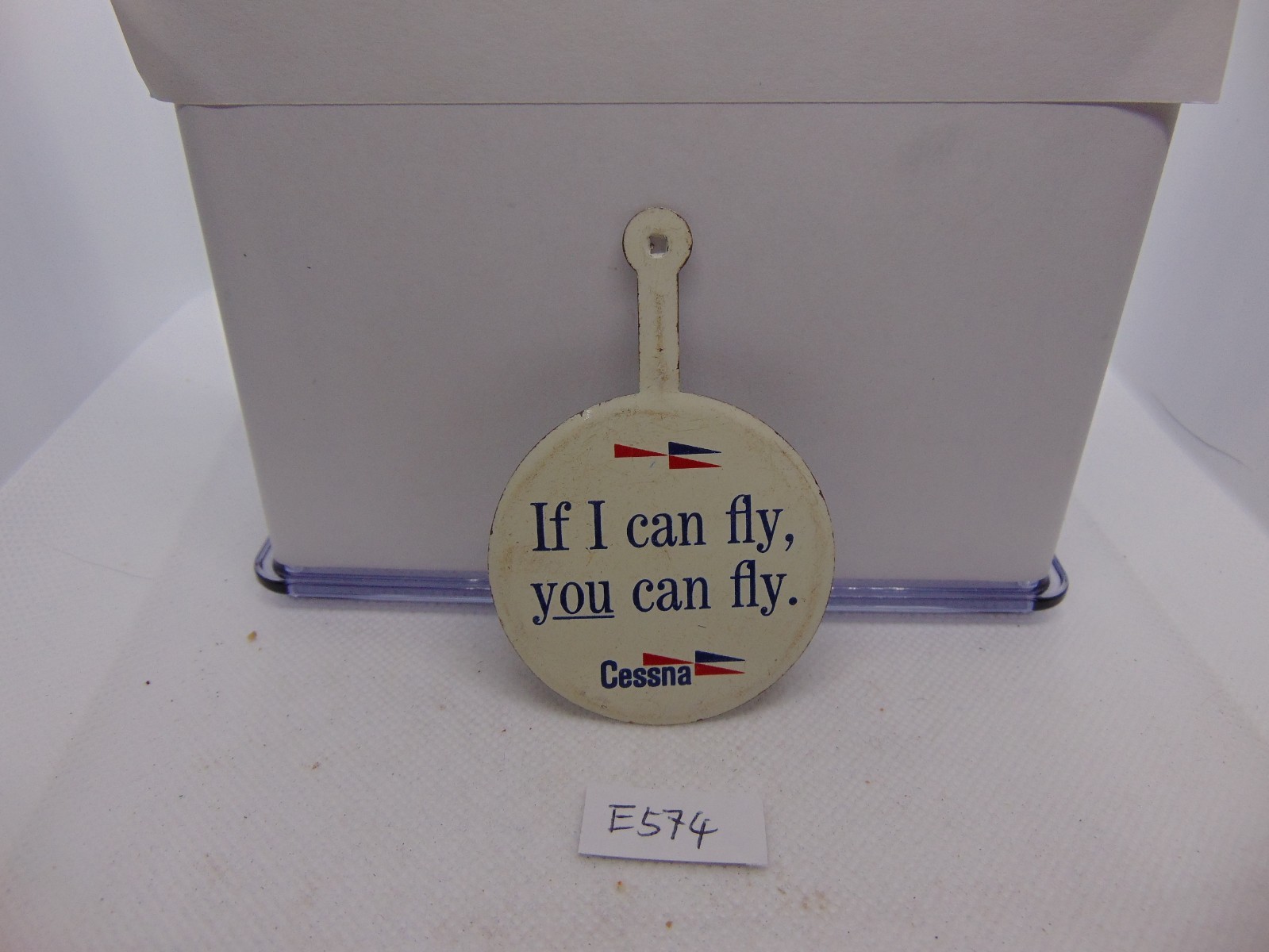 Vintage Advertising Tab Pin 2" Cessna If i can Fly, you can Fly See Local Dealer