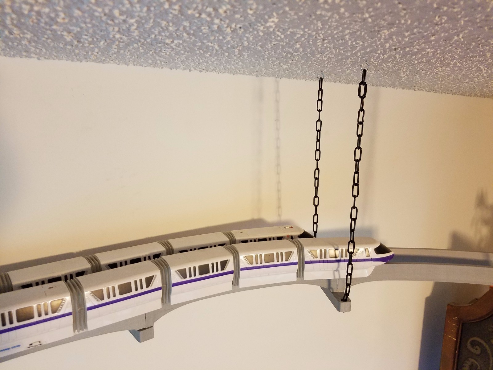 Double Track Wall Bracket for Mounting Disney Monorail Track to a Wall