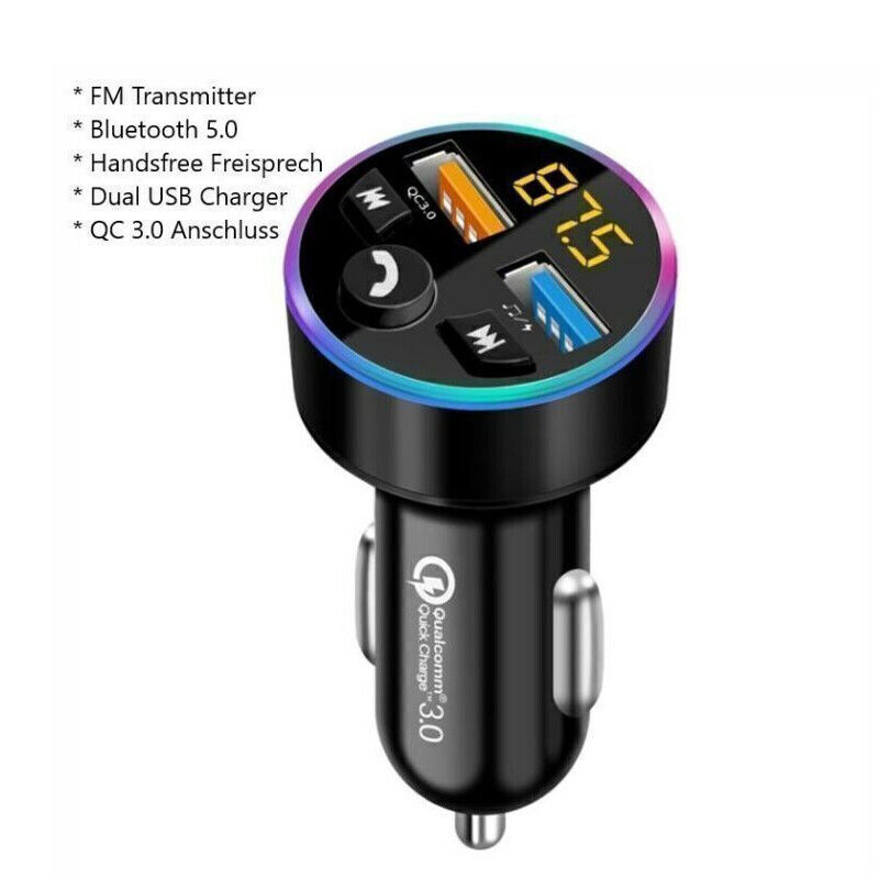 Cigarette Lighter Car Bluetooth FM Transmitter Radio Adapter 2 USB Charger