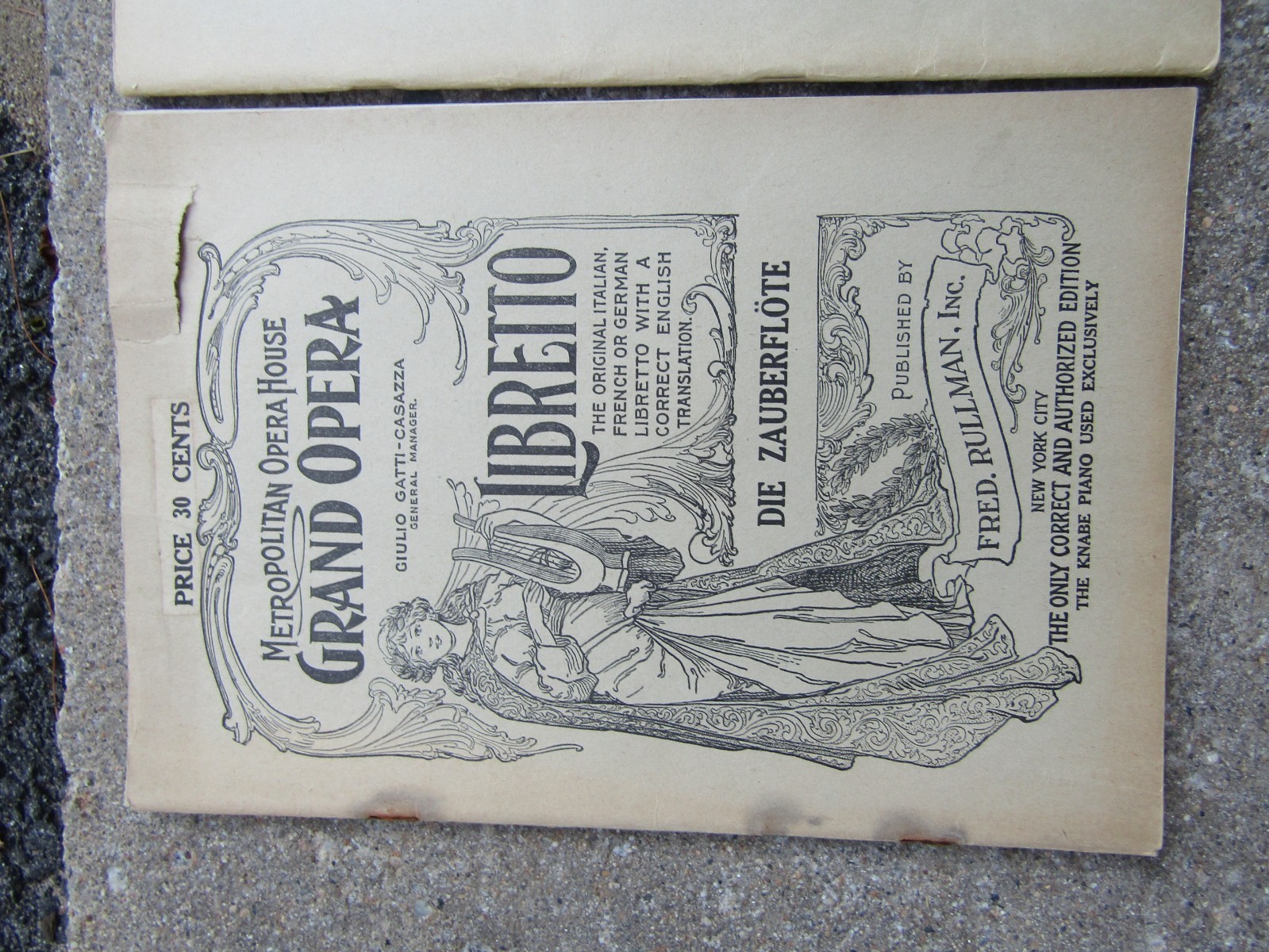 Early 1900's Lot of 3 Vintage Metropolitan Grand Opera House NY Playbill Program