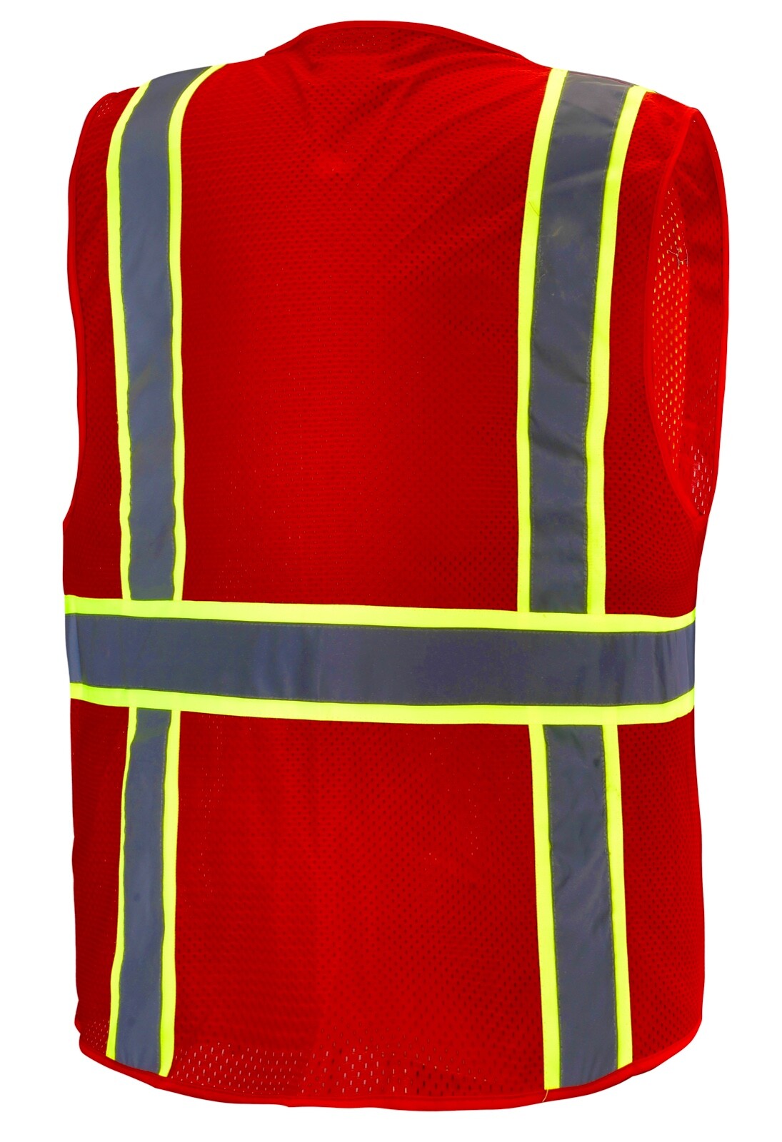 Red Two Tone Safety Vest with Multi-Pocket Tool Workwear New