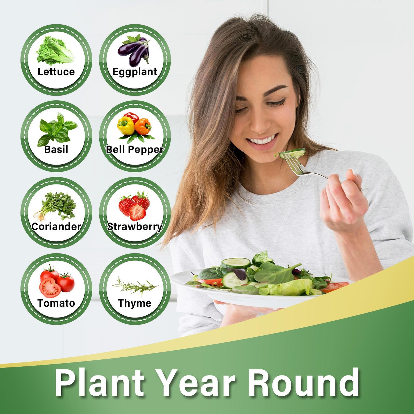 50 Pot Vertical Hydroponic System Tower Garden Aeroponics Home Grow Kit 10 Layer