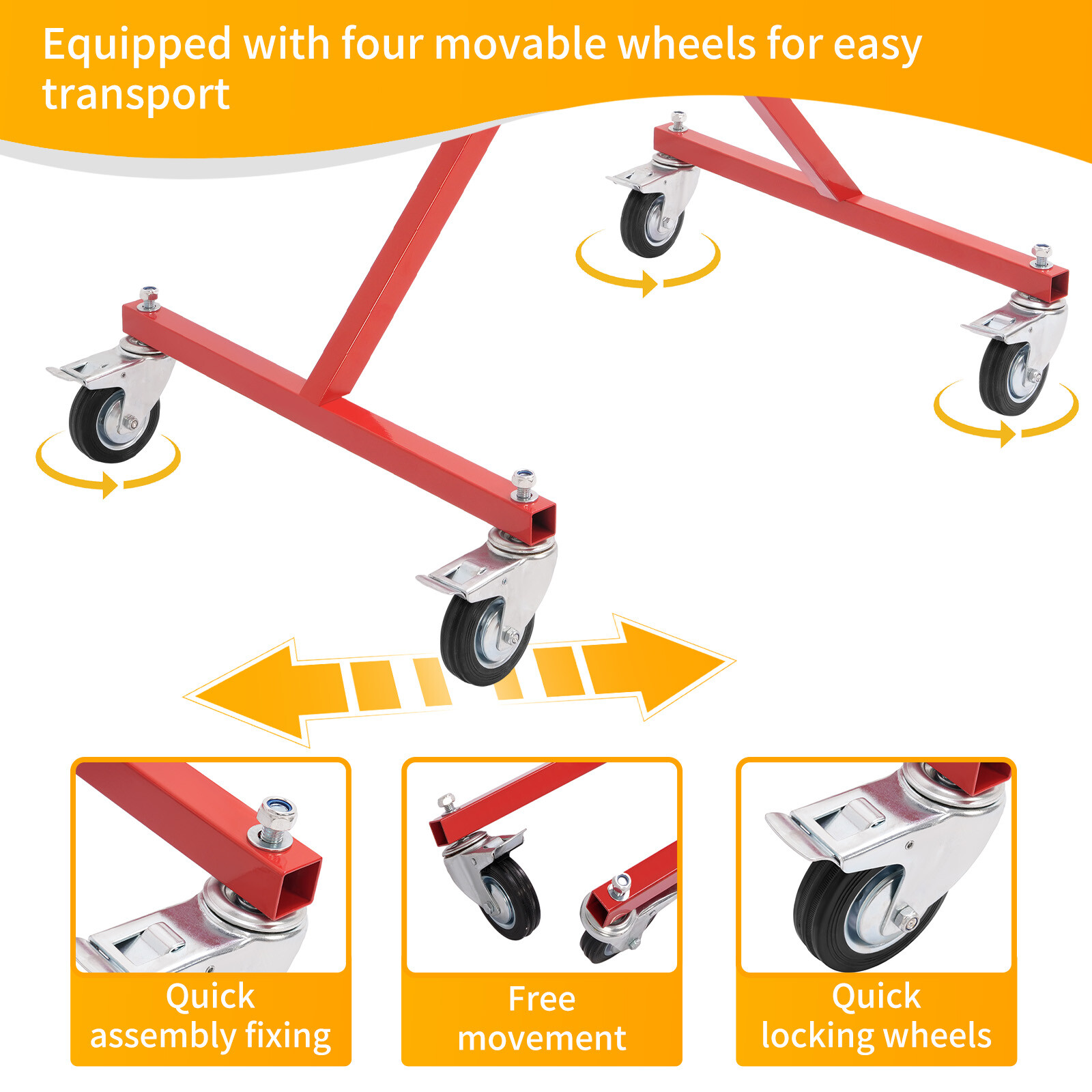 Adjustable Bumper Panel Stand Rack Holder Spraying Painting Repair W/Casters