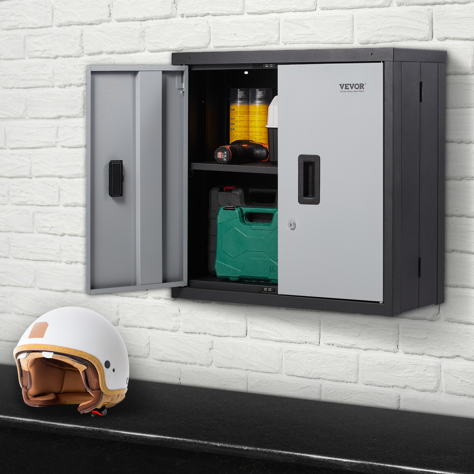 Foldable Wall Cabinet Garage Cabinet Wall Mounted 26" Small Cabinet 240LBS