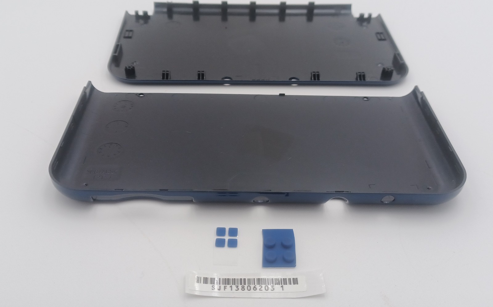 New Nintendo 3ds Xl LL Blue Replacement Shells Front/Rear+Rubbers + Screws+Label