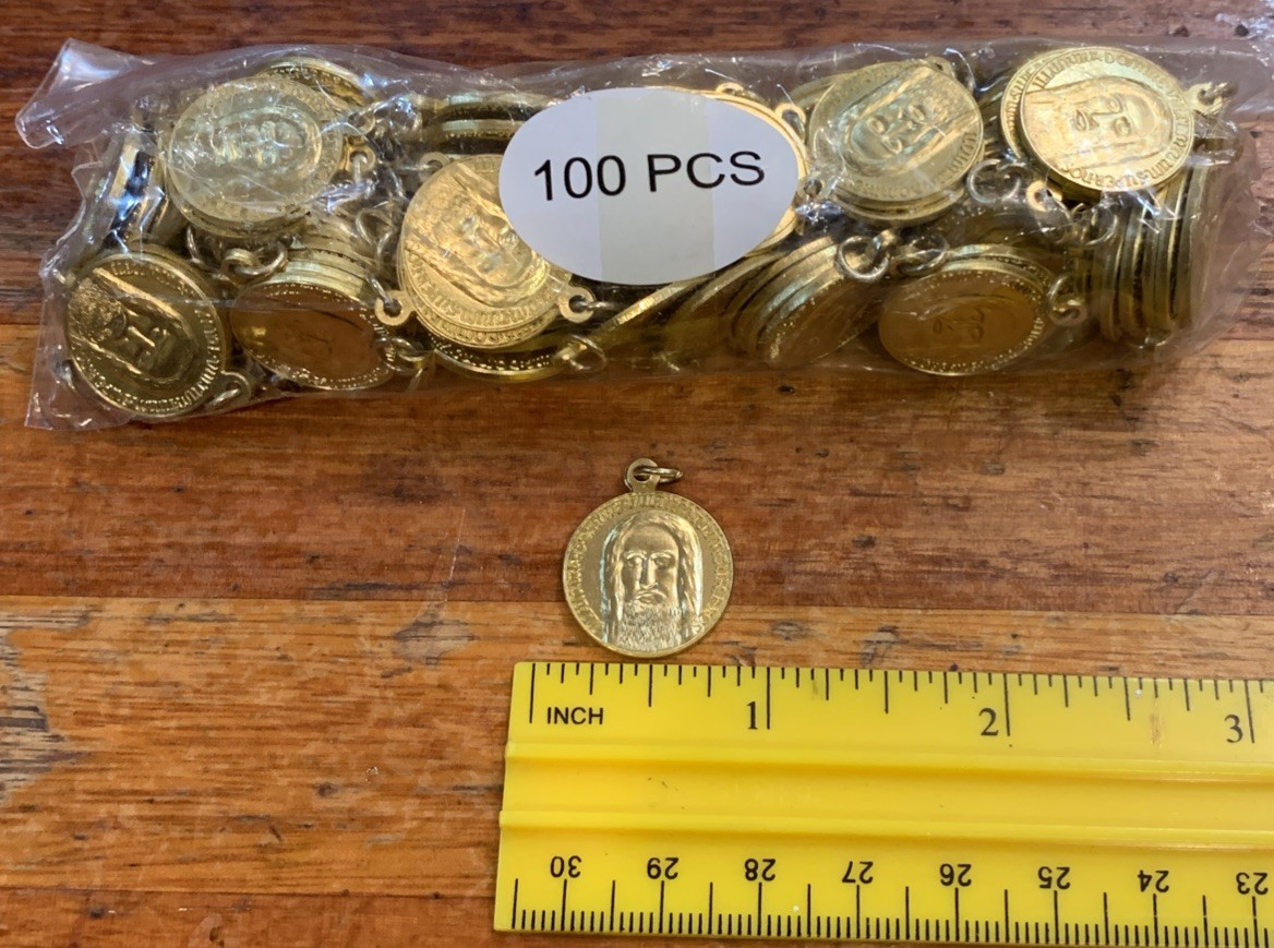 Holy Face of Jesus Medal Shroud of Turin Nobiscum Domine Lot Of 100 Medals 3/4”