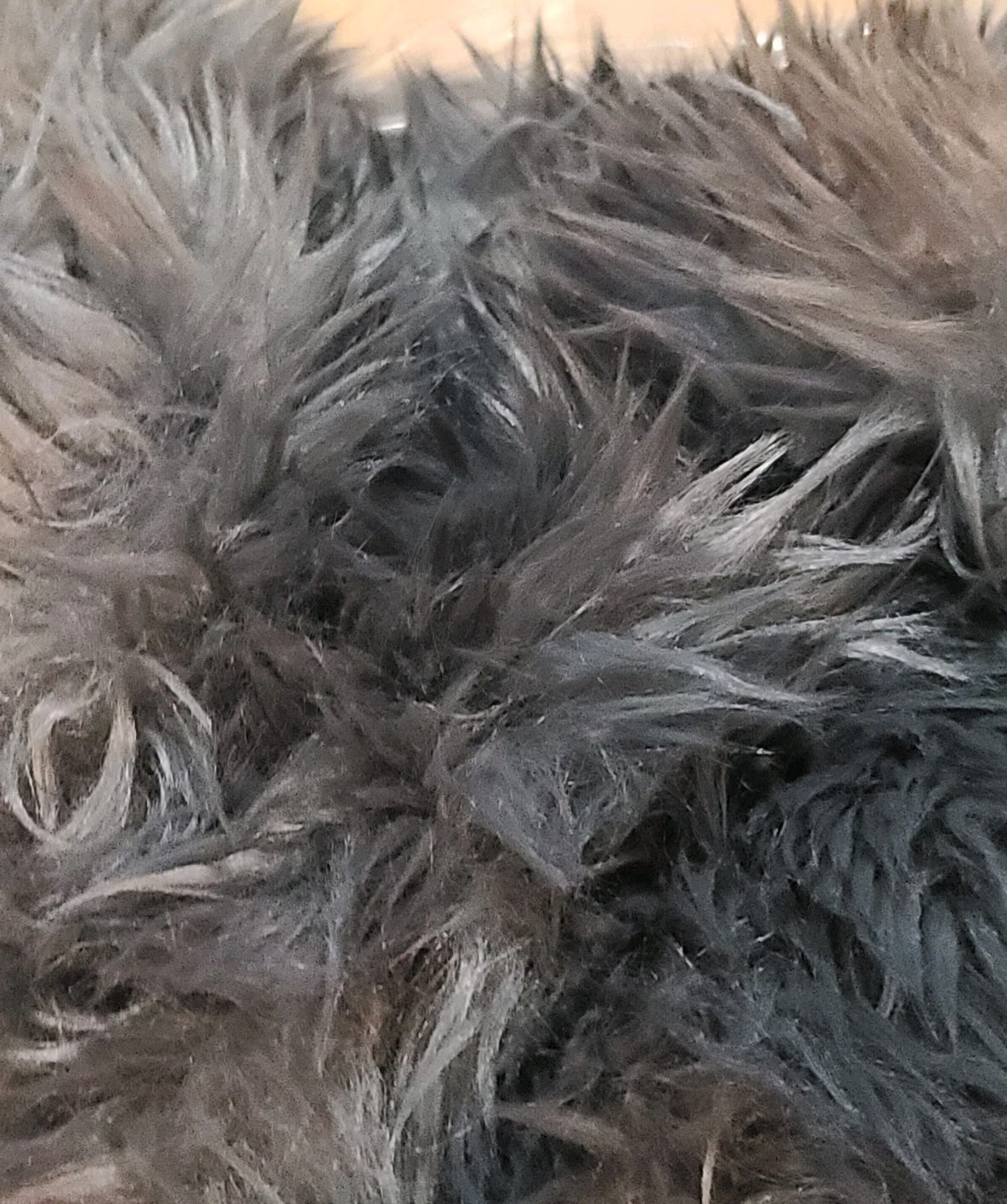 Pottery Barn large 41" beanbag slip cover: Luxe Faux Fur Nickle Gray, Faux Real