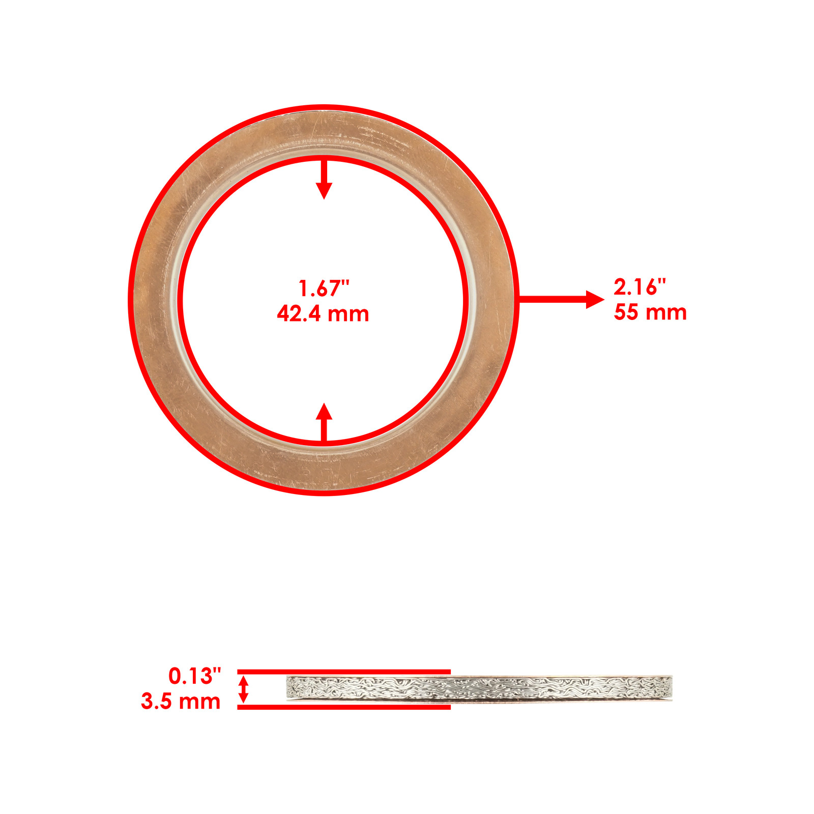 2 Exhaust Muffler Pipe Head Gasket For Yamaha V-Star 1100 XVS1100 2000 - 2009