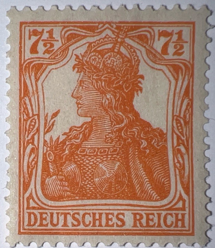 Travelstamps1916 Germany Deutsches Reich Mi. Nr. 99b Germania 7 1/2 Pf , MOGH