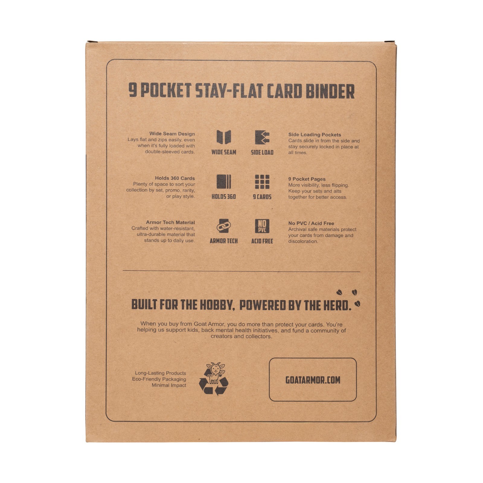 9-Pocket Stay-Flat Card Binder by Goat Armor