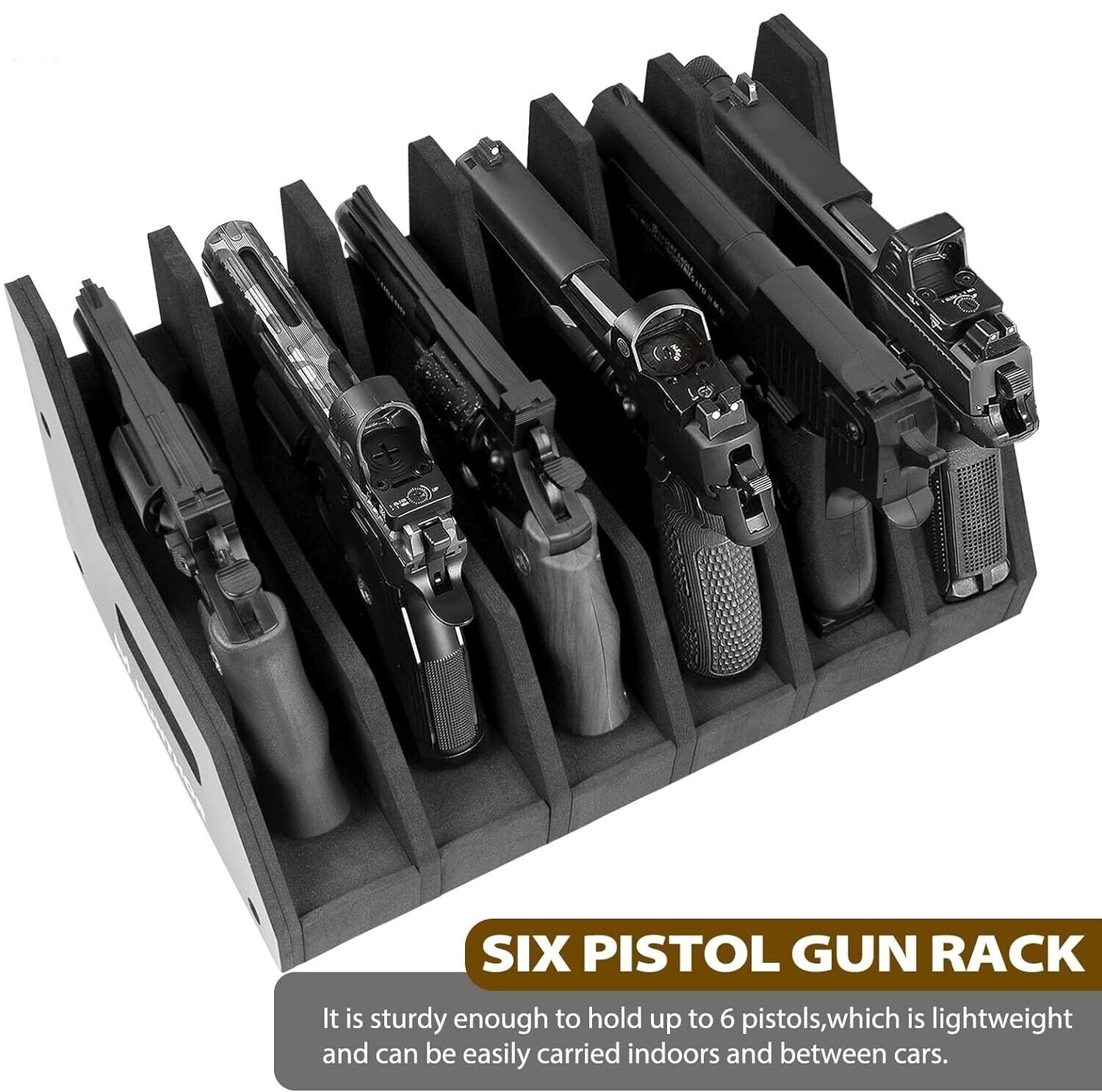 6X Gun Pistol Rack Revolver Handgun Holder Storage Gun Safe Organizer Display US