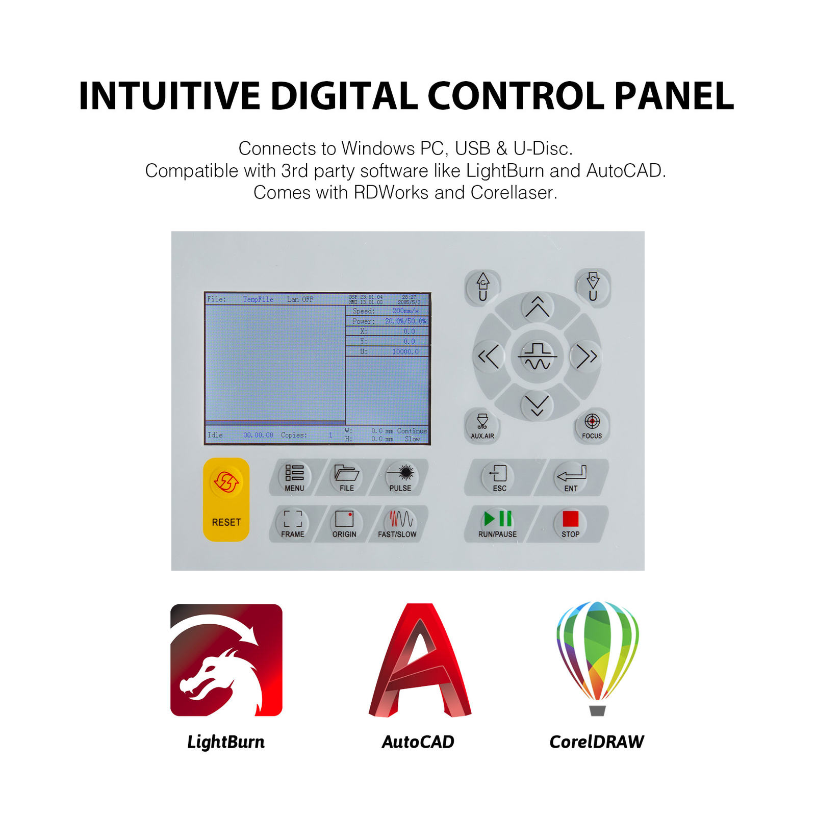 OMTech 80W CO2 Laser Cutting Engraving Machine CO2 Laser Engraver with 28x20 Bed