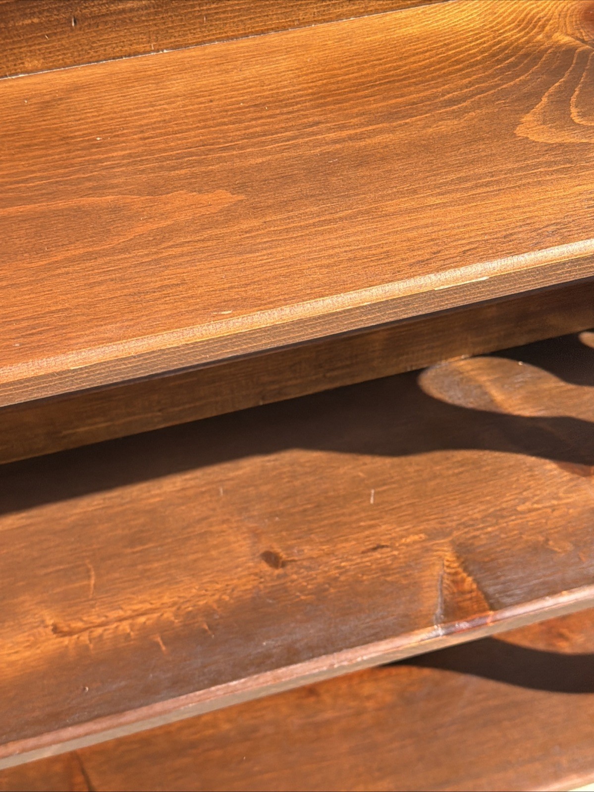 Antique 3 Shelf Wood Bookshelf, Victorian 37”L 33.5”H 9”D