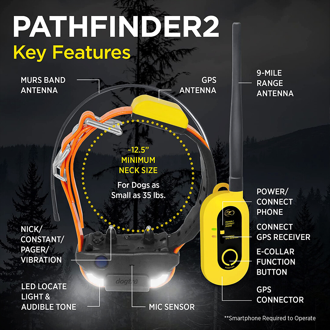 Dogtra PATHFINDER2 GPS Dog Tracking & Training Collar E-Fence LED Light