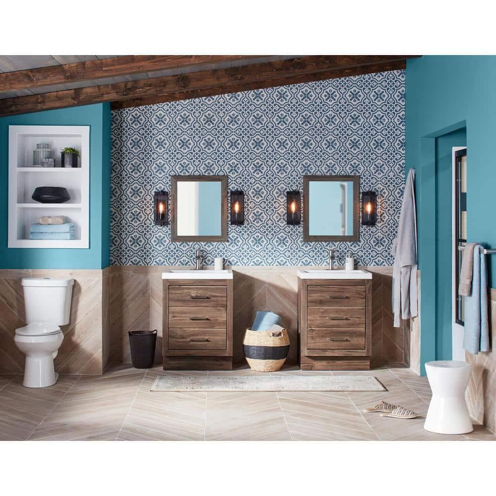 Glacier Bay N2316 Dual Flush Elongated Toilet 1.1/1.6 GPF, White Seat Included