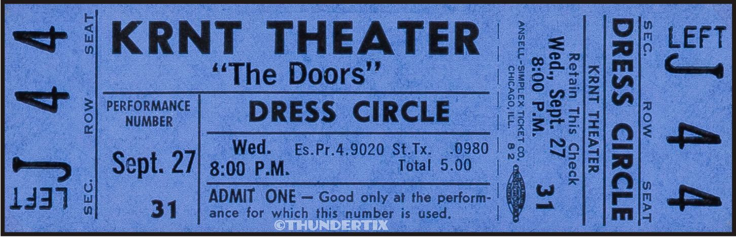 12 1967-1970 THE DOORS FULL UNUSED CONCERT TICKETS scrapbooking frame reprint