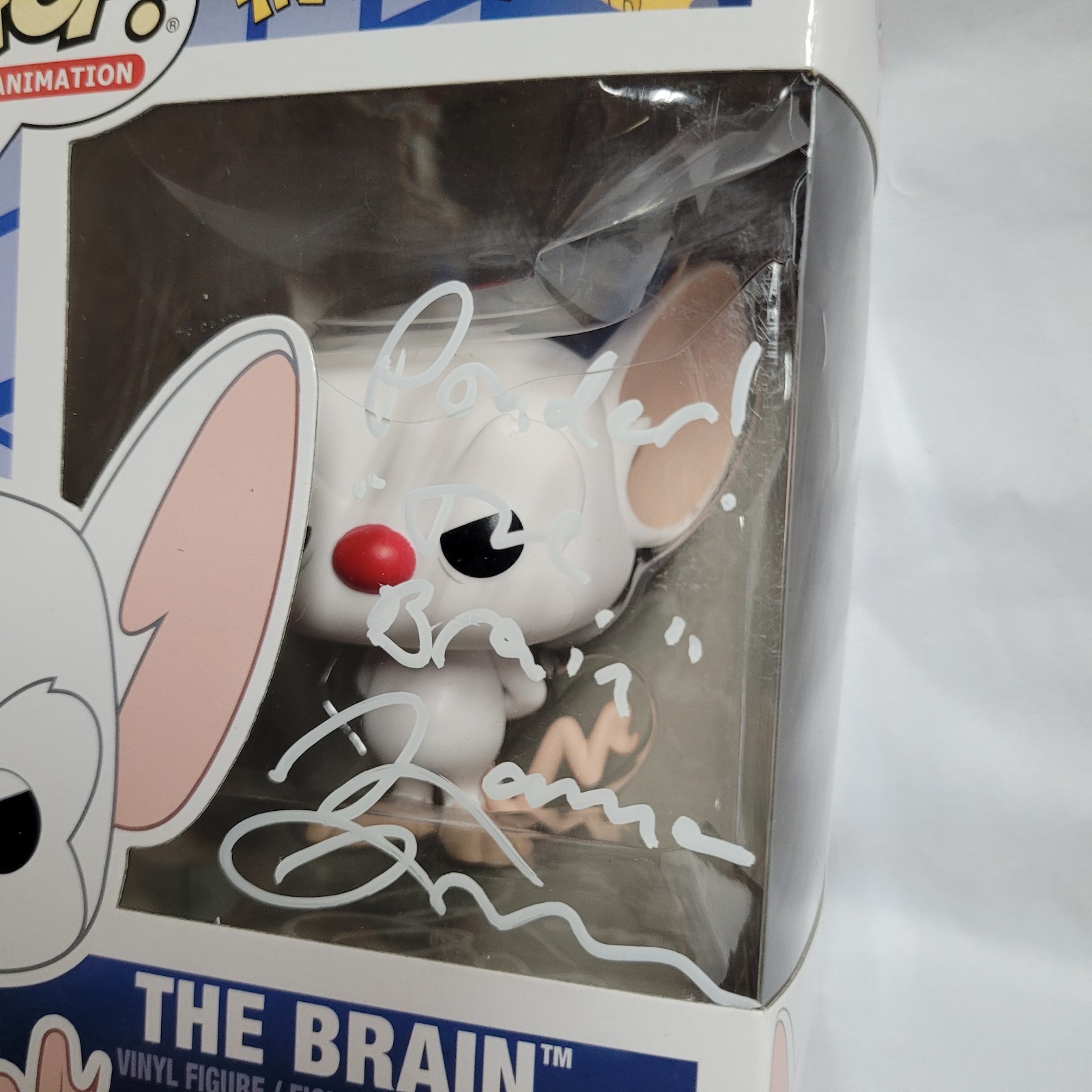 Maurice Lamarche Signed Pinky And The Brain Funko POP! #160 Vinyl Autograph
