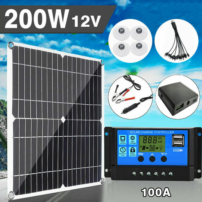 16000W Inverter Solar Panel Kit Solar Power Generator 100A Home 110V Grid System
