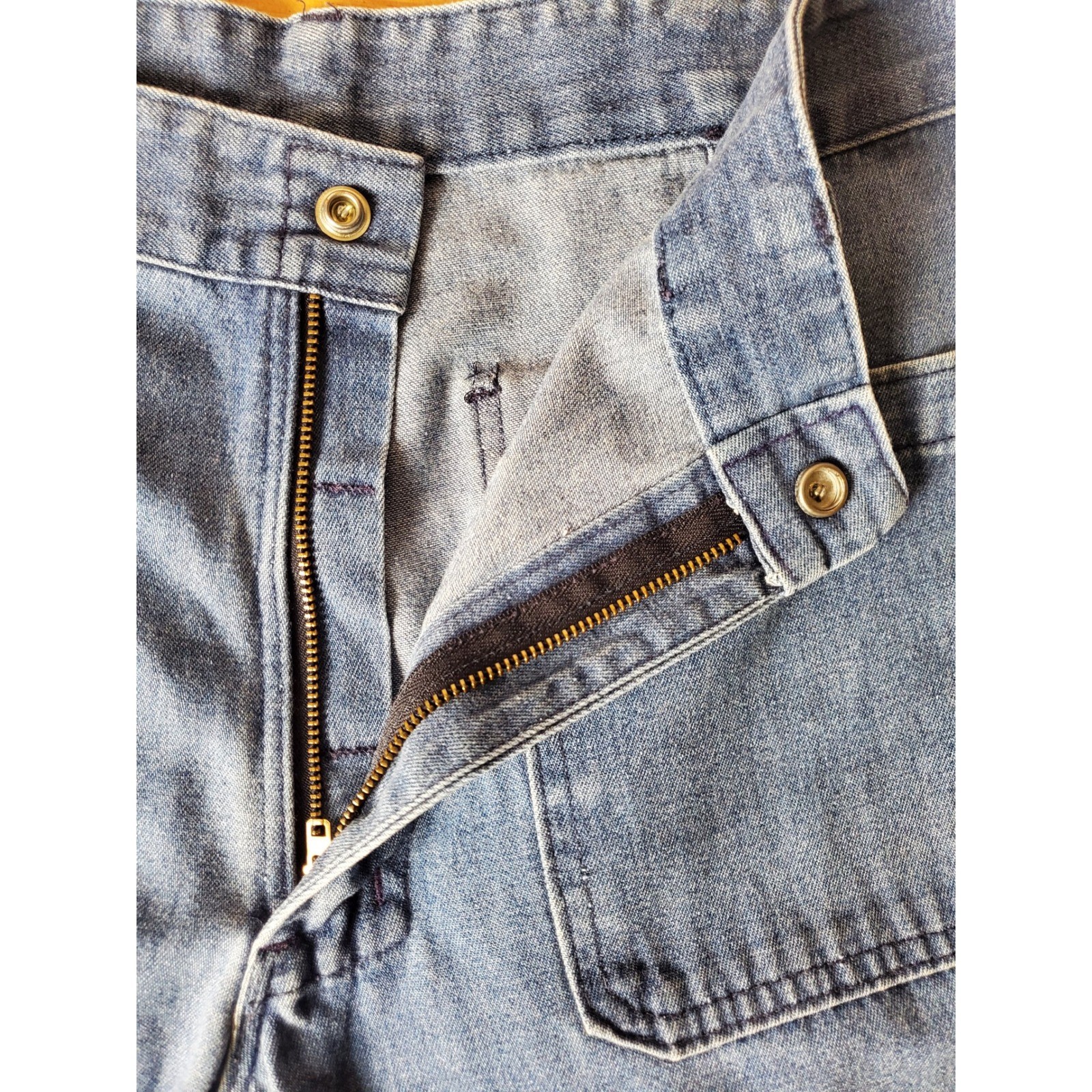 Vintage Navy Seafarer Dungaree Jeans Utility Trousers Bell Bottom Wide Leg 32x29