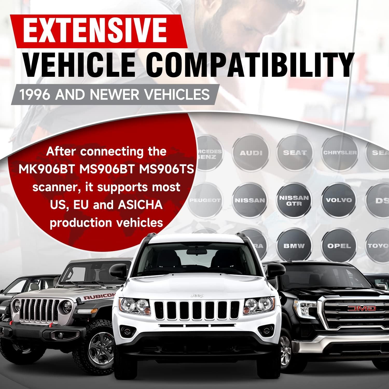 AUTEL MaxiSYS VCI100 Bluetooth for MS906BT MK908 MS908 Elite MS909 MS919 Ultra