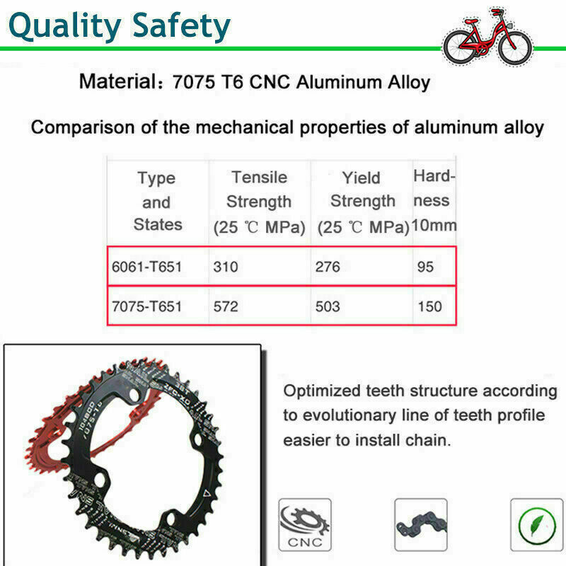SNAIL 104BCD Narrow Wide 30-52T MTB Bike Single Chainring fit SHIMANO/FSA Crank