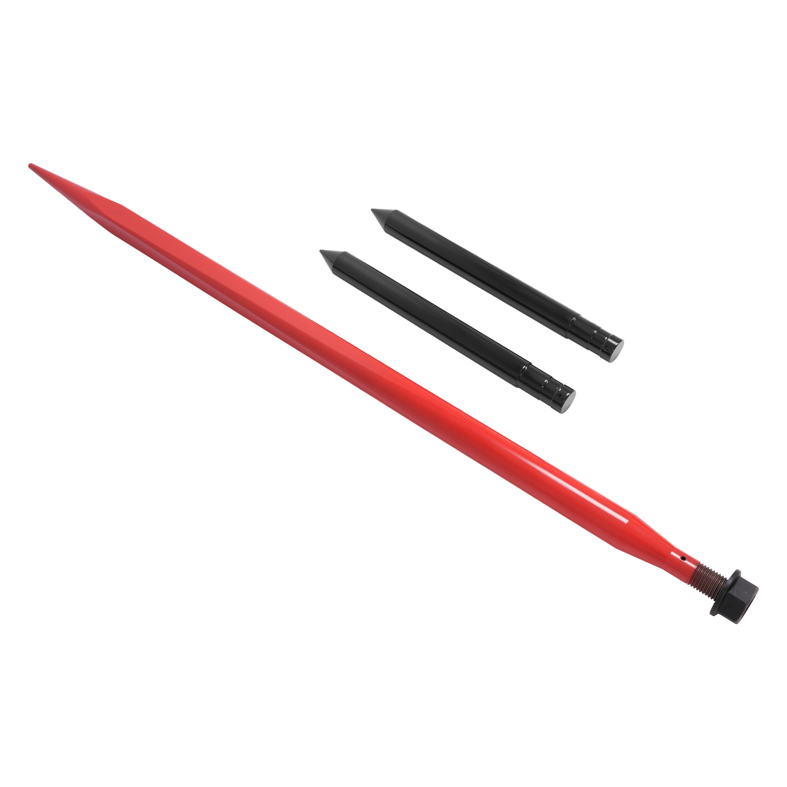 Steel Hay Bale Spear Quick Attach Square W/2 Stabilizers & Sleeves Spike Fork