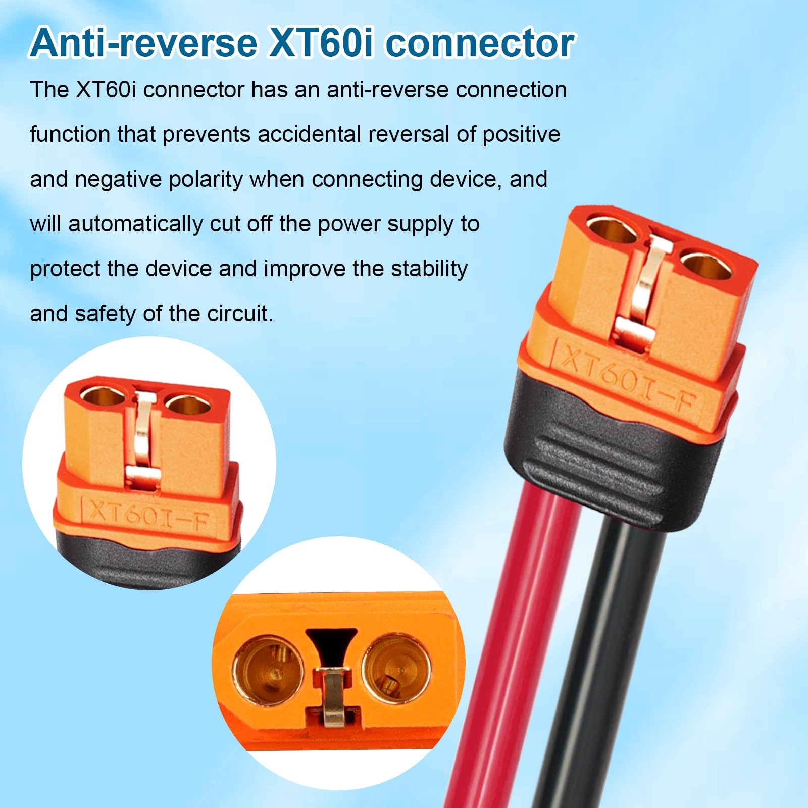 Solar to XT60i Cable 10AWG - MOOKEERF 20FT Panel 20FT,