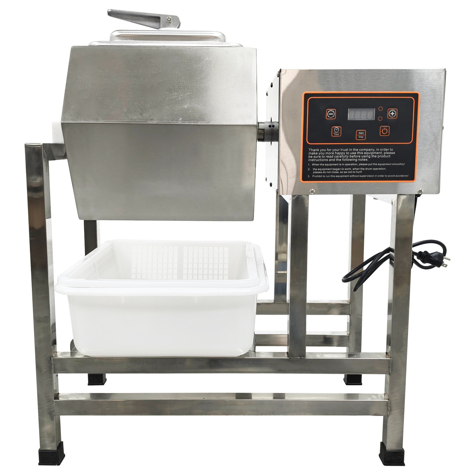 Commercial Meat Tumbler 110V Marinating Machine 38L Stainless Steel Hexagonal Ba