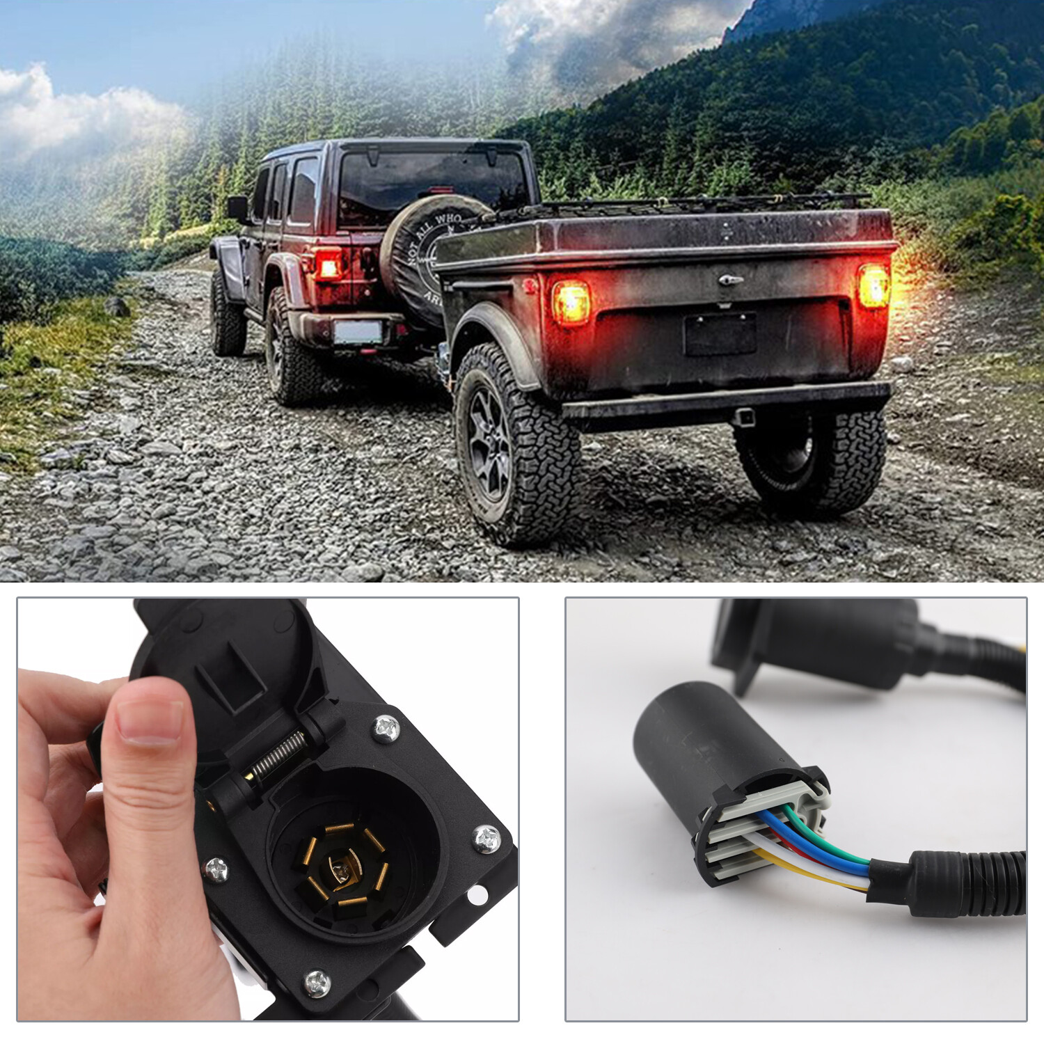 For Chevy Silverado 1500 2500 7 Way Trailer Wiring Harness 4 Way Flat Plug Kit