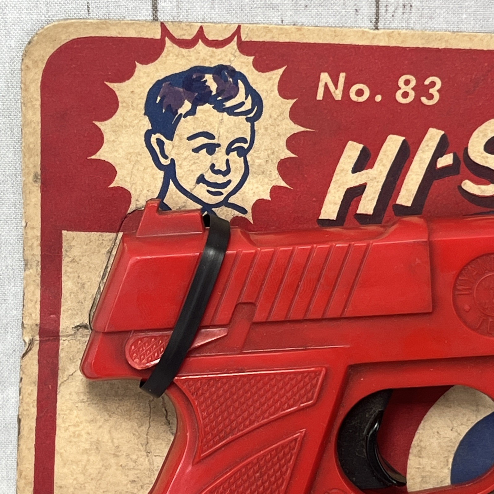 Vtg Wyandotte Toys USA Hard Plastic Red Toy Dart Gun, Darts And Packaging READ