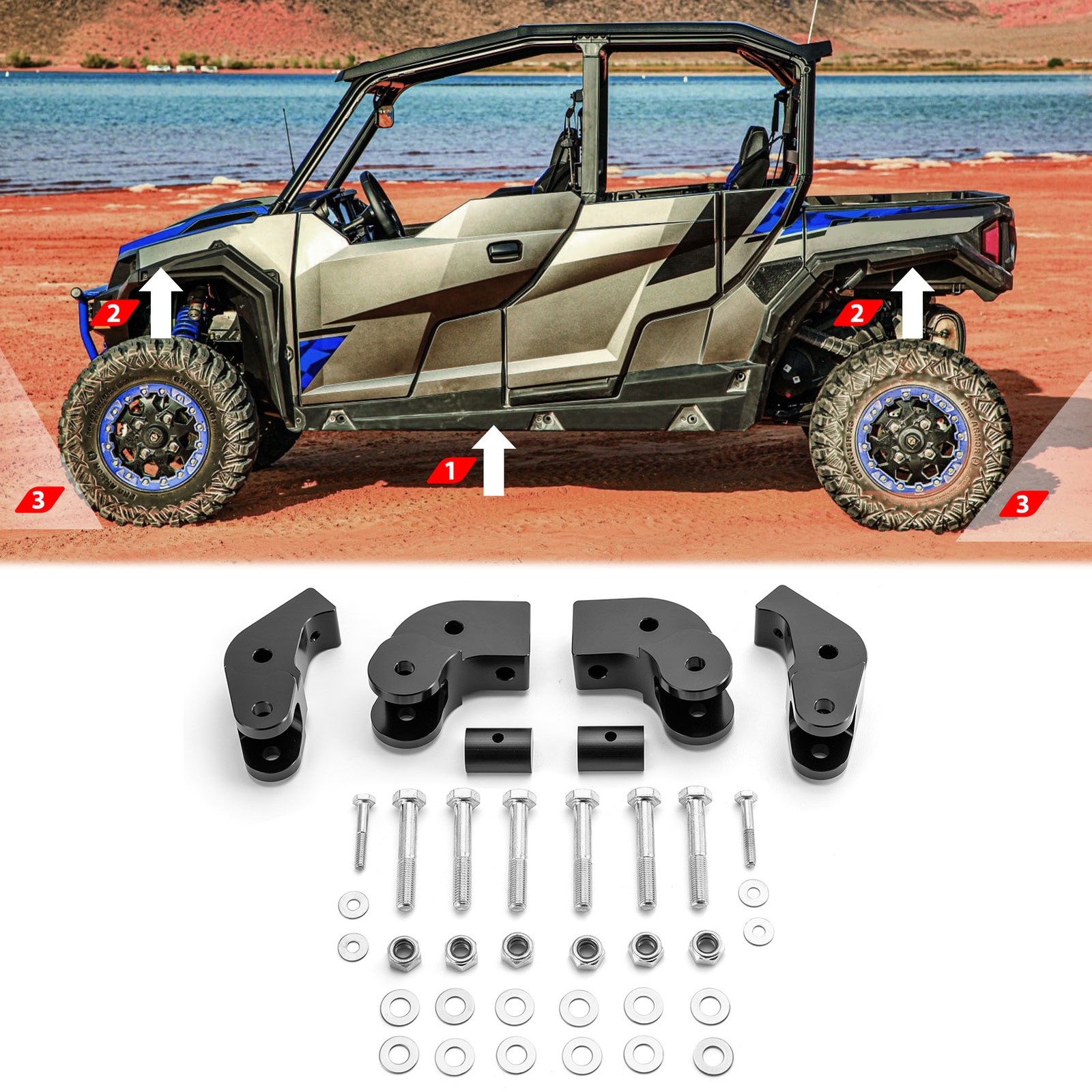 6061 Aluminum 2.5" Front Rear Lift Kit For 2020-2025 Polaris General XP 1000