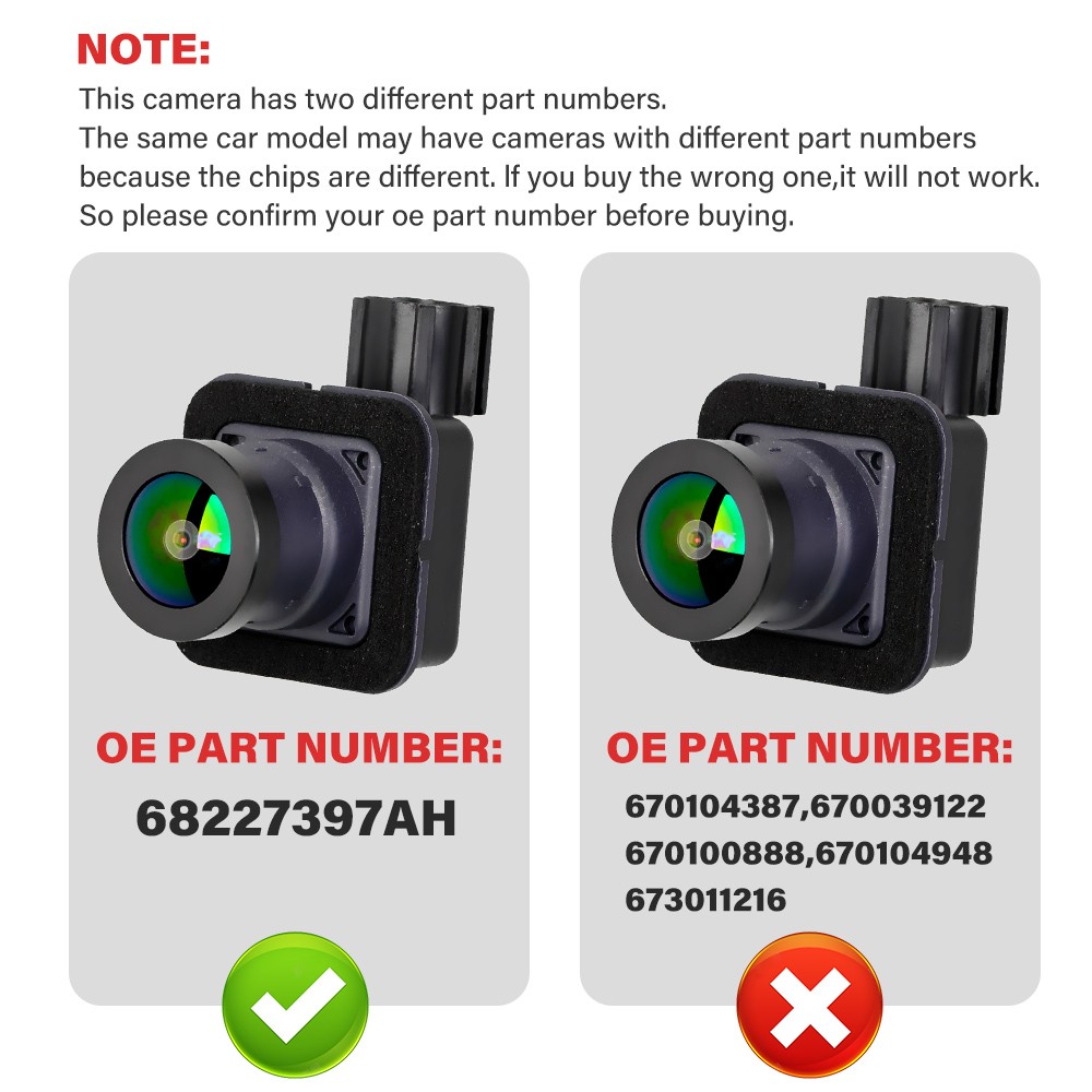 Rear View Backup Camera 68227397AH For 2017-24 Chrysler Pacifica Voyager New