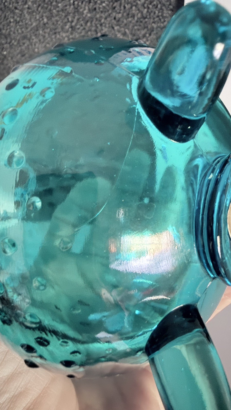 Le Smith peacock 3 toe Glass Vase 16.25”