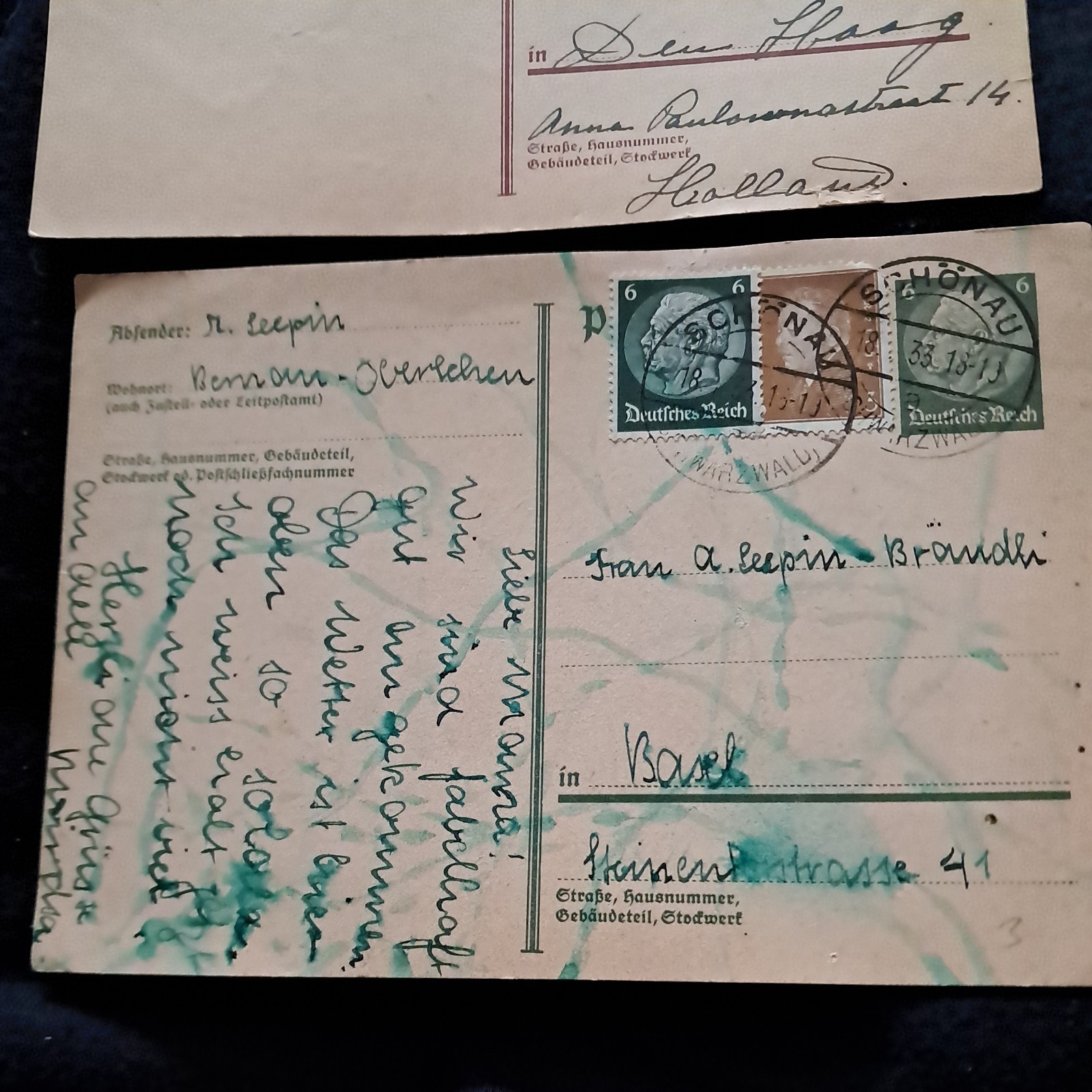 2 x Germany 1930s Used Postcards