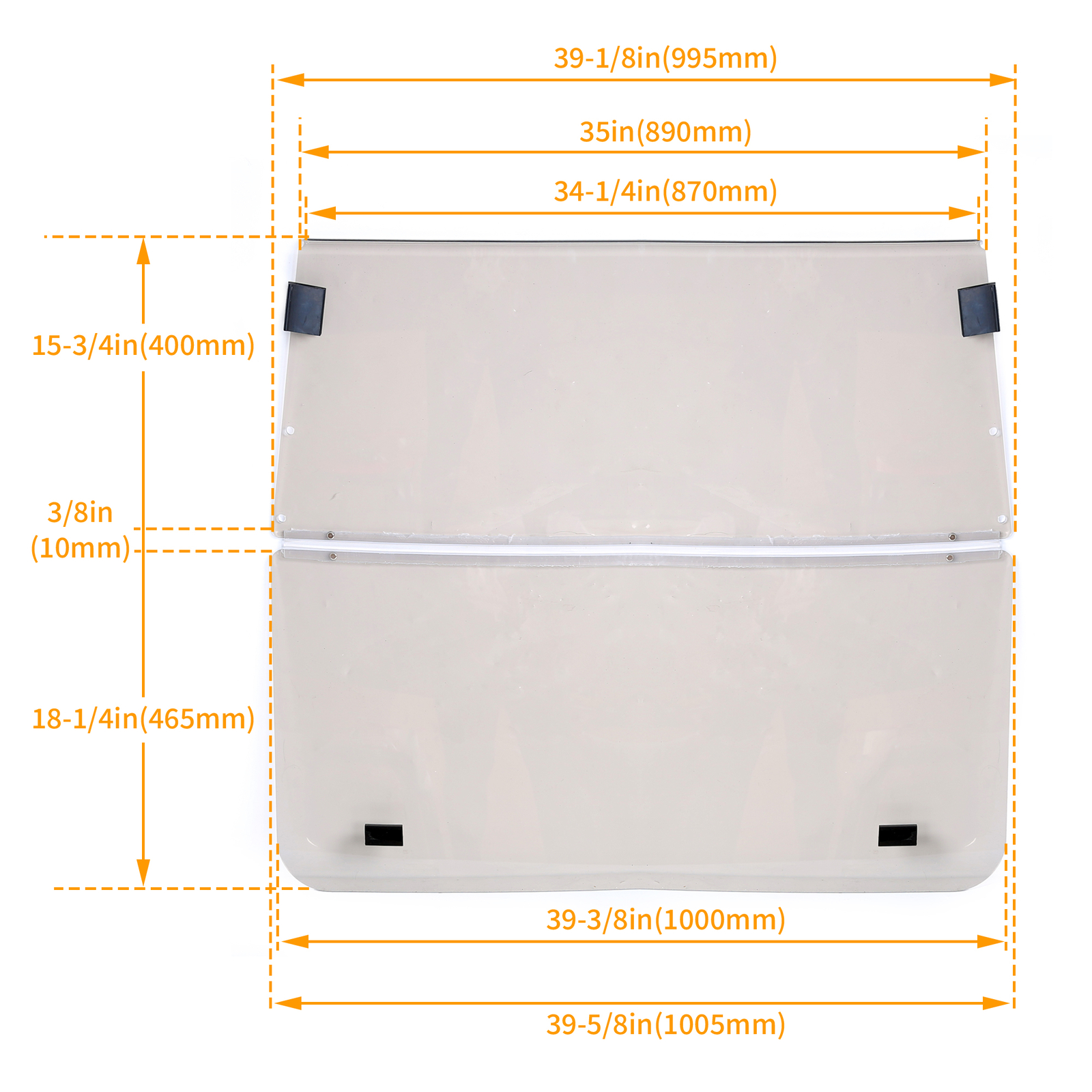 Tinted Windshield For Club Car DS 2000.5 -UP Golf Cart Folding Windscreen