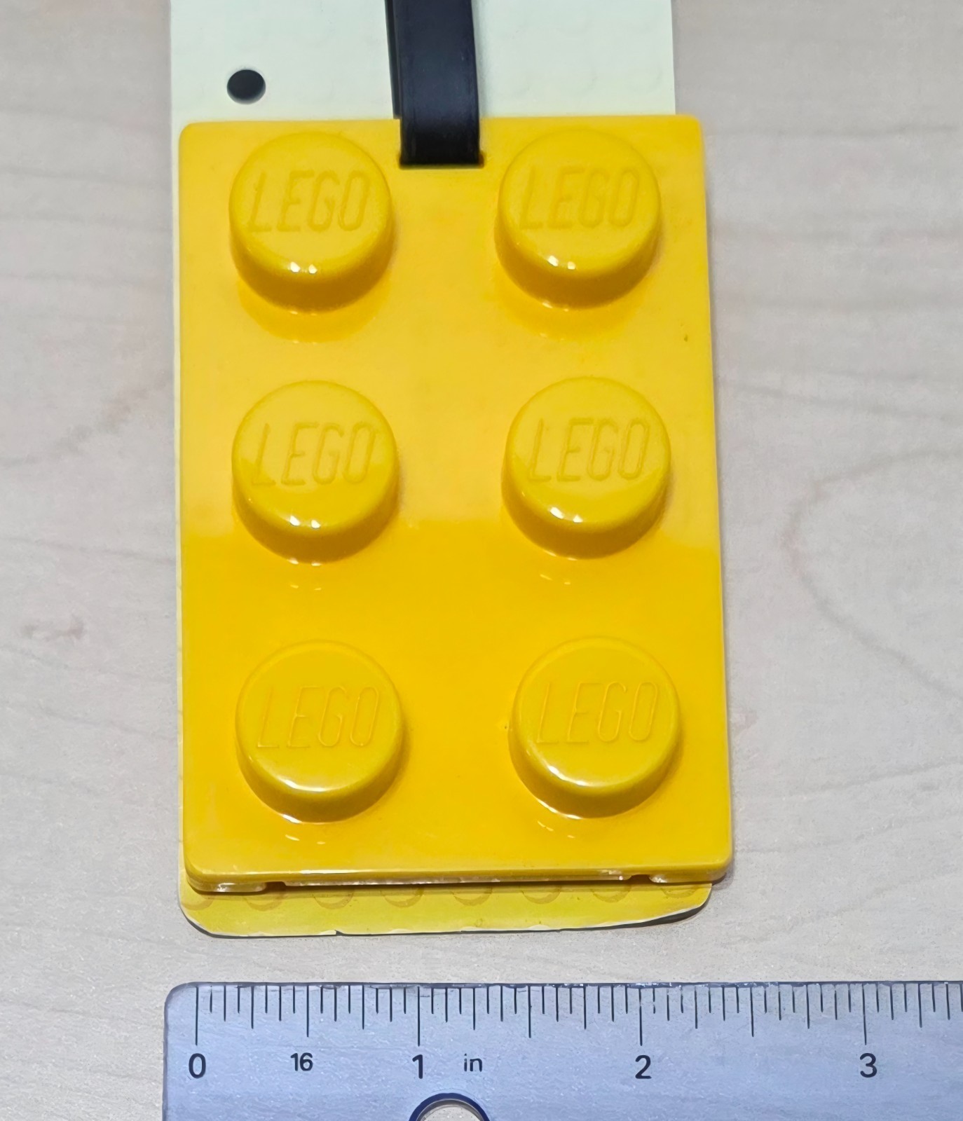 Brand New Yellow LEGO 2 x3 Brick / Plate Style Large Sized Luggage / Bag Tag